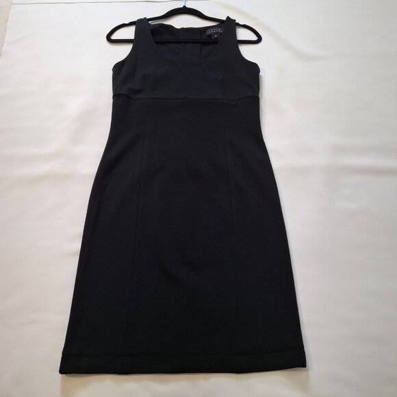 Pink Tartan Empire Princess Little Black Sleek Pencil Dress Size M Chrome Zipper - Picture 2 of 15
